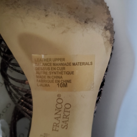 Franco Sarto Bronze Strappy Heels Size 10 - Picture 6 of 7